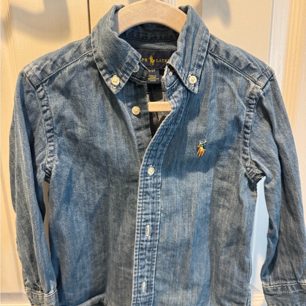 Ralph Lauren Kids Classic Blue Jean button down shirt